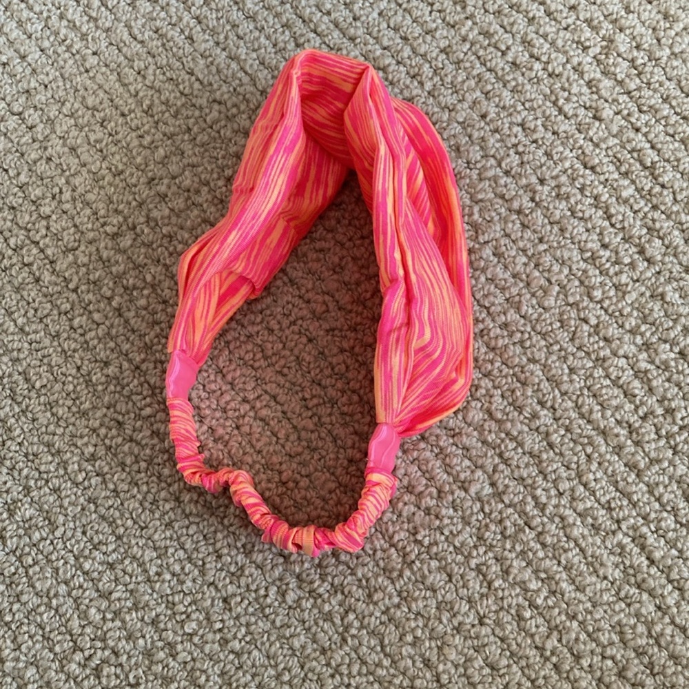 NEW Women’s Activewear Headband Pink Orange Heathered Stretchy One Size Athletic